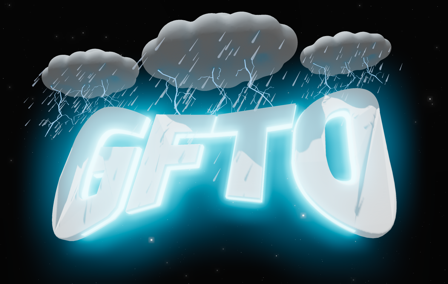 雷をテーマにしたネオン文字